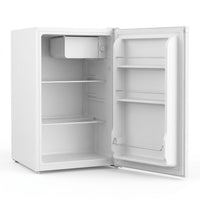 3.2 Cu.Ft Mini Fridge with Freezer, Compact Refrigerator with Reversible Single Door, Adjustable Thermostat, Low Noise, Energy Efficient for Office, Dorm, Bedroom, Apartment (WHITE) — Studio Shot