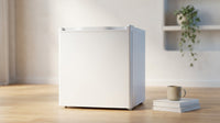 3.2 Cu.Ft Mini Fridge with Freezer, Compact Refrigerator with Reversible Single Door, Adjustable Thermostat, Low Noise, Energy Efficient for Office, Dorm, Bedroom, Apartment (WHITE) — Lifestyle