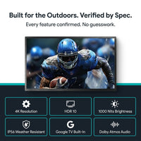 Outdoor TV, 43 Inch Waterproof Smart Outdoor Tvs, 4K, HDR 10, Weatherproof,1000Nits, Voice Assistant Remote, for Partial Sun Area(Deck Pro 3.0, Latest Model) — Results & Stats