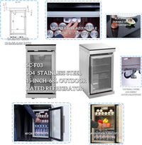 Modular Outdoor Kitchen BBQ Island, 104" Outdoor Kitchen Propane Gas Island Grill with Sink, Compact Refrigerator, Storage Cabinets, Rotisserie Kit (Silver, 104")