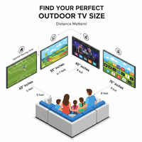 Outdoor Smart TV Built for Weatherproof Entertainment, 43 Inch 4K HDR, 1000 Nits Brightness, Voice Control